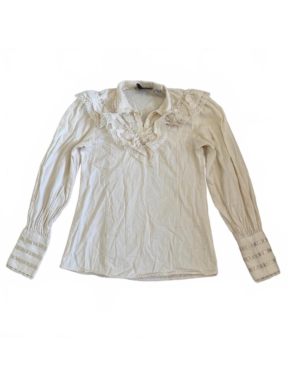 Frontier Classics Women's 100% Cotton White Button Up Western Halloween Costume